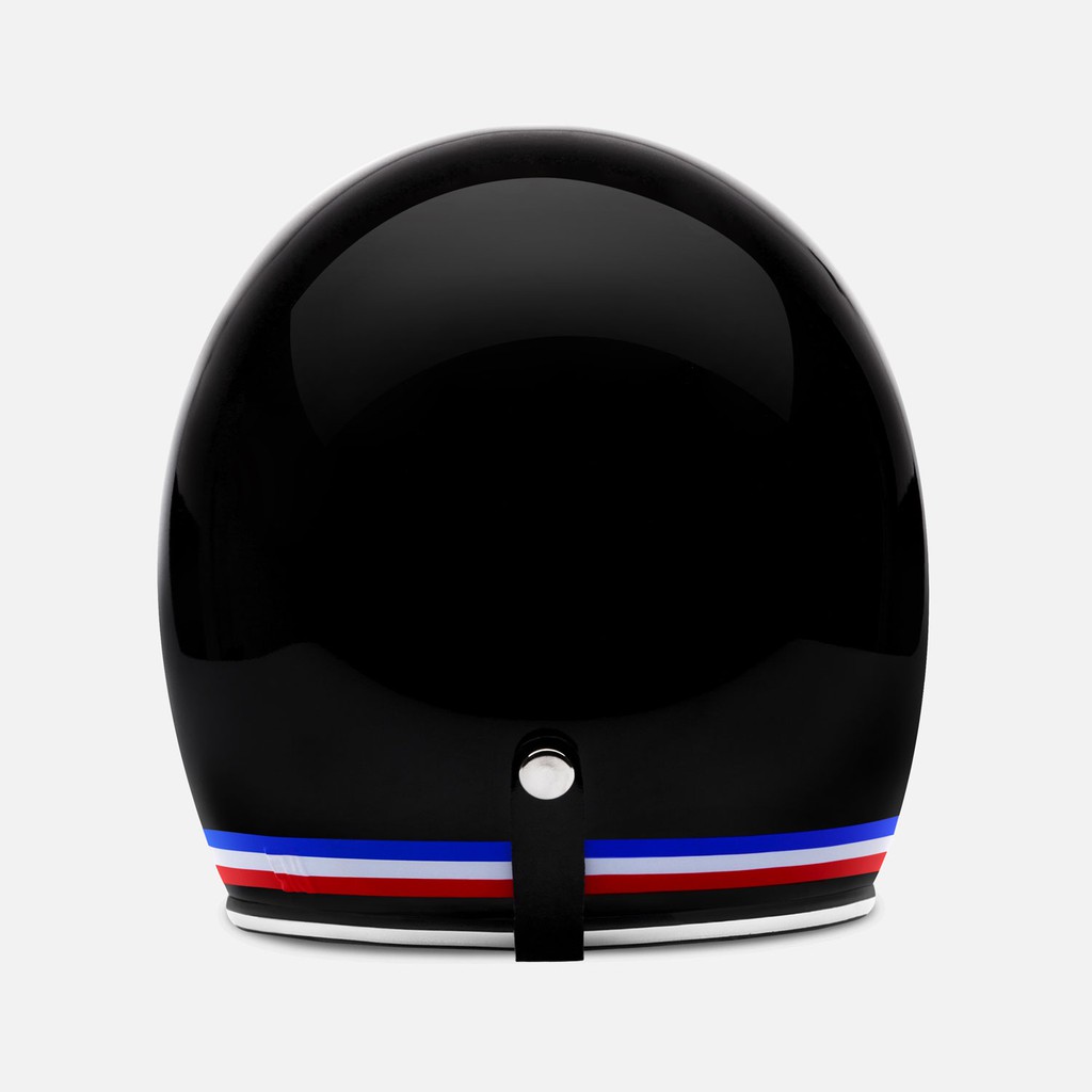 HELM RETRO ZULU ST.GERMANY HITAM GLOSSY LIST CHROME