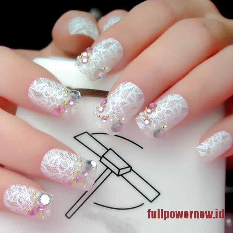 【COD】10Pcs White Lace Nail Art Foils Set Top Floral Charm Nail Transfer Sticker