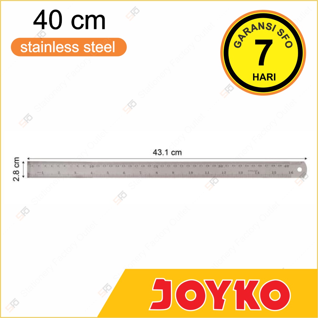 

Penggaris Besi Joyko 40cm - RL-ST40 - Stainless Steel Ruler 40 cm