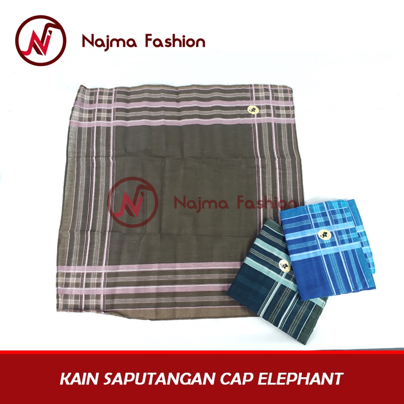 N364-ECER Saputangan Kain Cap Elephant/Saputangan Kain/Saputangan Warna
