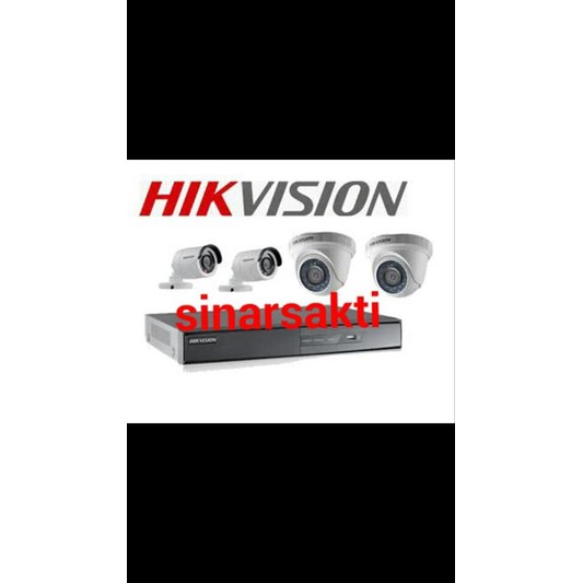 PAKET CCTV HIKVISION 2MP 4 CAMERA HARDISK 1TB  (KOMPLIT TINGGAL PASANG )original garansi 2 tahun