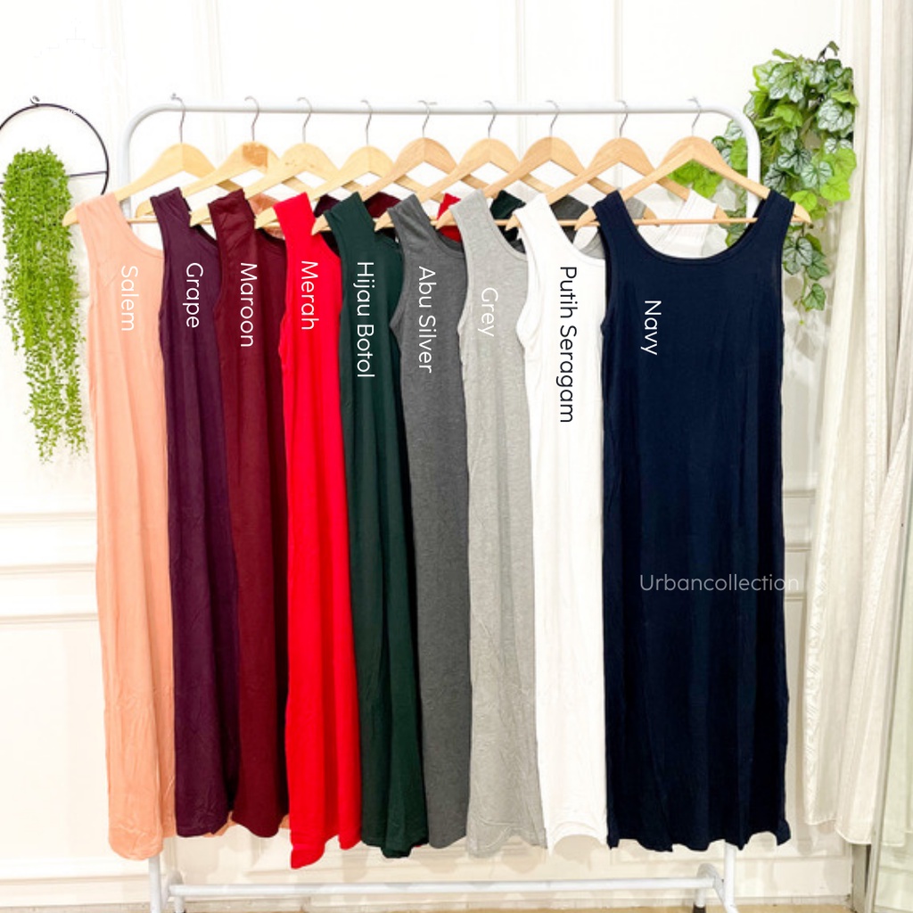 LONG DRESS [ JUMBO ] TANPA LENGAN / LONG DRESS TALI BESAR / DALEMAN LONG DRESS PREMIUM