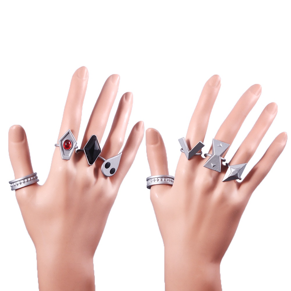 7pcs / Set Cincin Hutao Bahan Alloy Untuk Properti Kostum Cosplay Pasangan