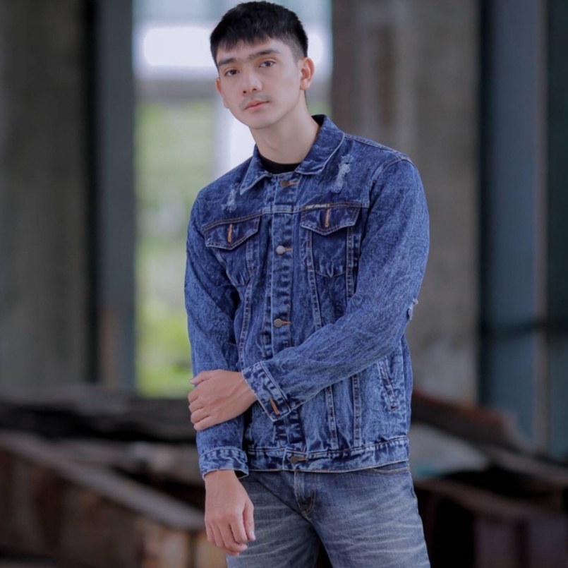 Jaket Jeans Sandwash Sobek Simple The Bojiel Terbaru