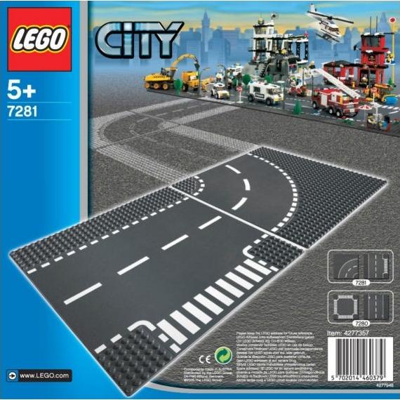 FREE ONGKIR LEGO 7281 - Brick and More - T-Junction & Curved Road Plates