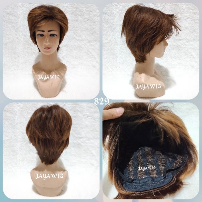 Rambut Palsu Pendek Wik Pendek Warna Pirang Wig Pendek Pria Dan Wanita