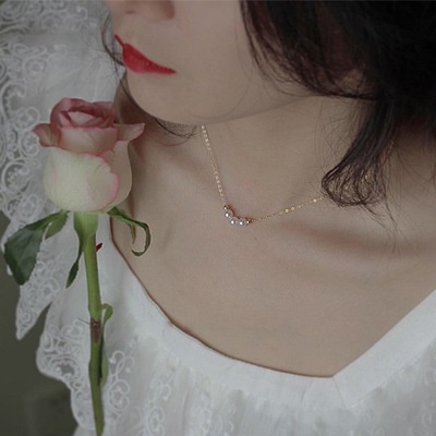 Korean Smile Pearl Necklace Girls Exquisite Ins Simple Clavicle Necklace Fashion Jewelry Accessories Gift