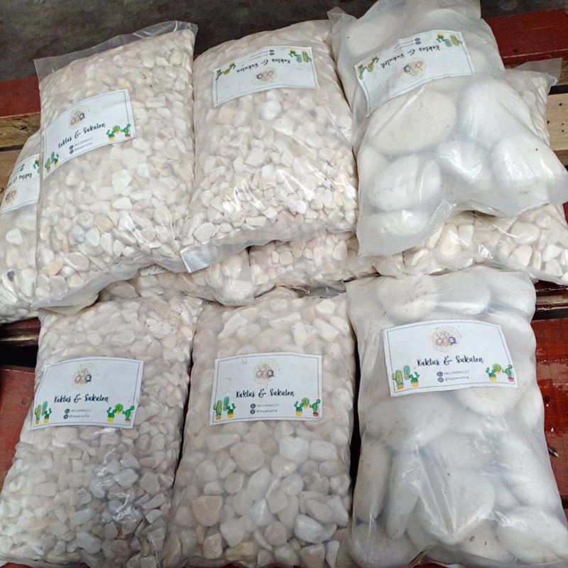 Batu Hiasan Tanaman warna putih