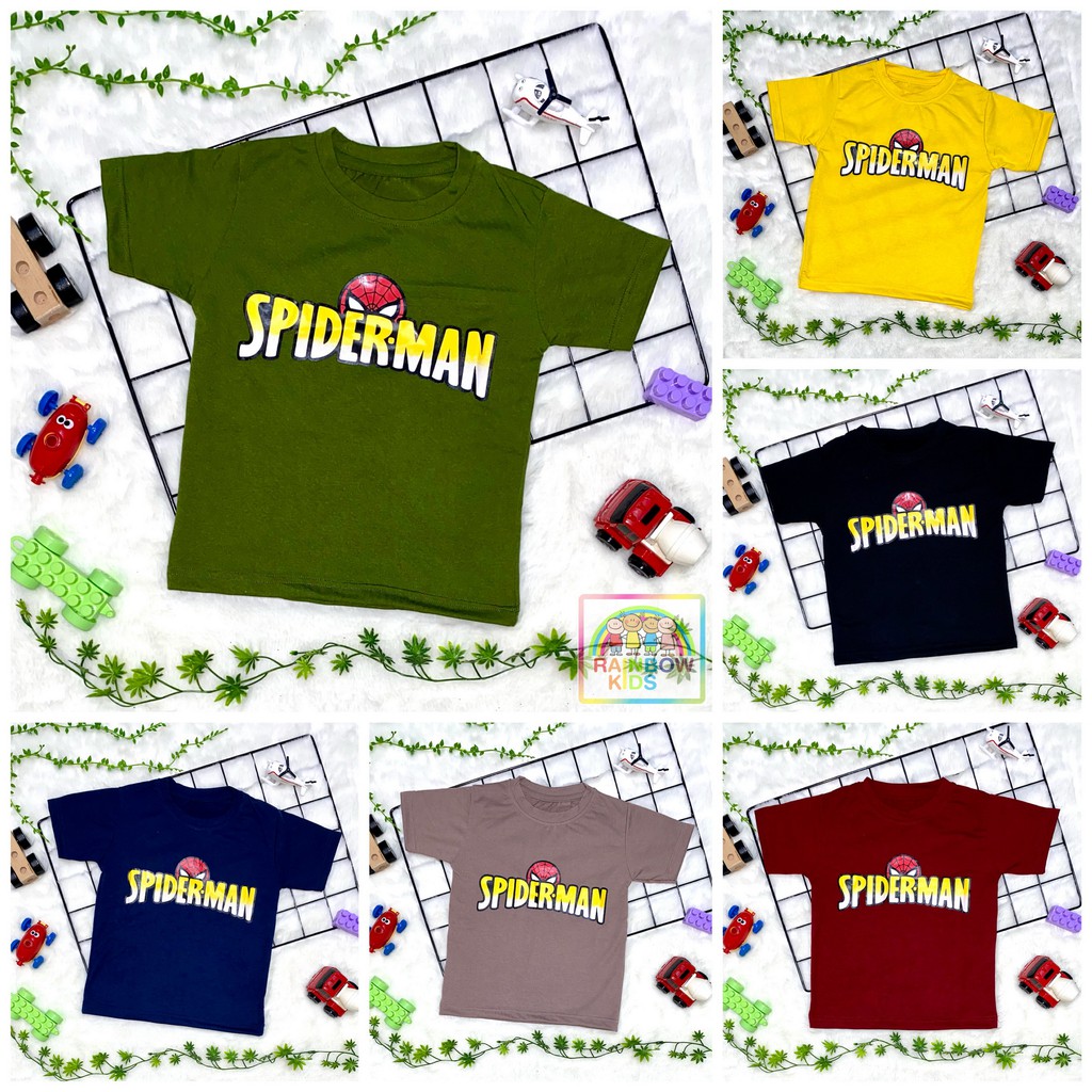 Kaos Anak (2-8 Tahun) Unisex Soft Spandex / T-shirt anak Sablon SPIDER