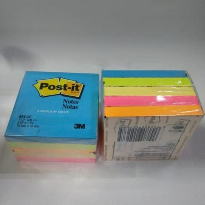 

Post It 654 Warna 3M / Memo Stick Warna Warni / Sticky Notes Warna atk