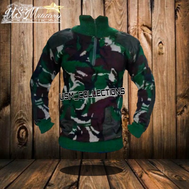 BP TSK SWEATER RAJUT LORENG ARMY / SWEATER RAJUT PRIA / SWEATER LORENG / HIJAU / HITAM