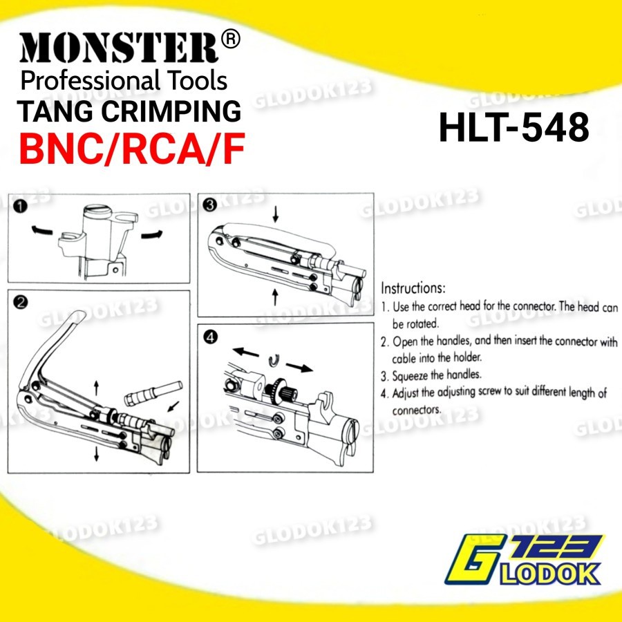 Tang Crimping Tang Compression BNC, F, RG59, RG6, RG11 TYPE HLT548