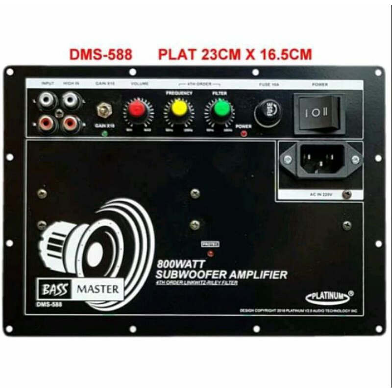 KIT POWER SUBWOOFER PLATE 800 WATT DMS-588