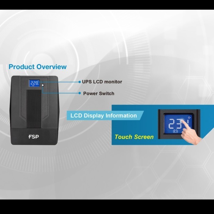 UPS FSP iFP 2K | 2000VA 1200W Intelligent UPS | LCD Touch Panel