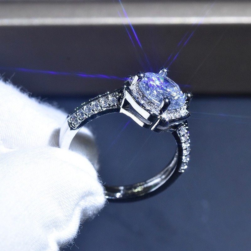 Cincin Model Terbuka Desain Bunga Hias Berlian Gaya Elegansimple Untuk Wanita