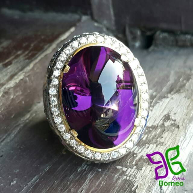 32.50ct Borneo Amethyst Batu Kecubung Ungu Kalimantan clean 100% AM-554 memo GRI