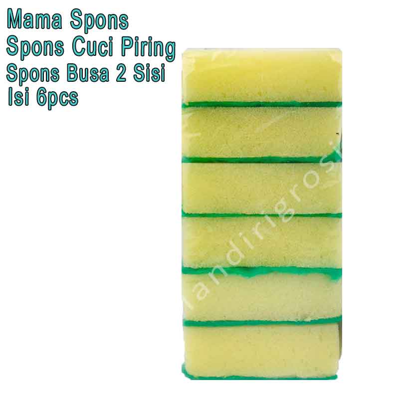 Spons Cuci Piring *Mama Spons * Spons Busa 2 Sisi * Isi 6pcs