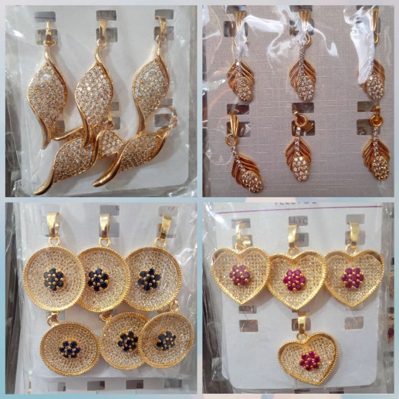 liontin xuping wanita berlapis emas dengan mata zircon 93@L.