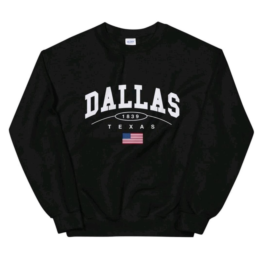 DALLAS TEXAS CREWNECK SIZE M - XXL SWEATER UNISEX - SWEATER LUCU PREMIUM