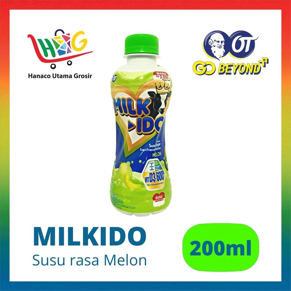 Susu Milkido - Stroberi / Cokelat / Melon 200ml