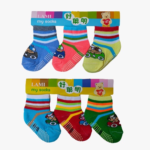 [ SET ISI 3 PASANG ] Kaos Kaki Anti Slip Bayi Motif Lucu Kaos Kaki Bayi