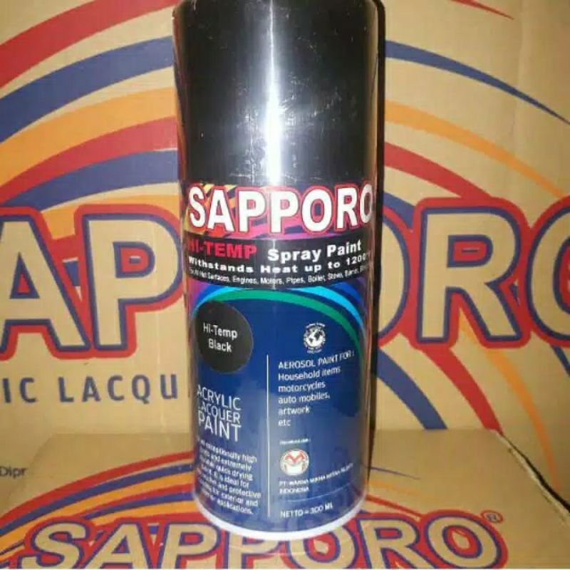 Cat Sapporo Hi Temp Black / Cat pilox knalpot hi-temp hitam / sapporo Hitam Hi temp 300ml