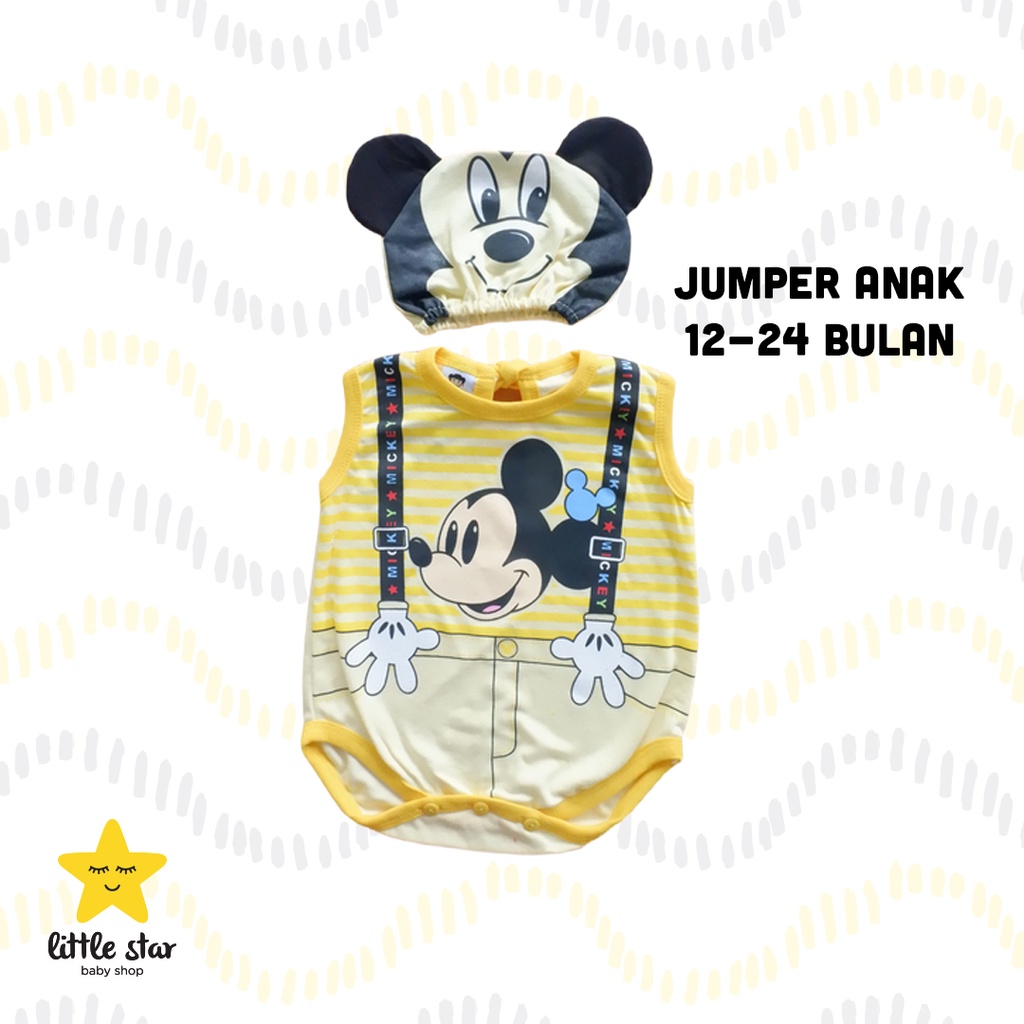 Oyuki Setelan Jumper Topi Anak Bayi Cewek Cowok | Hansop Mickey Mouse Disney