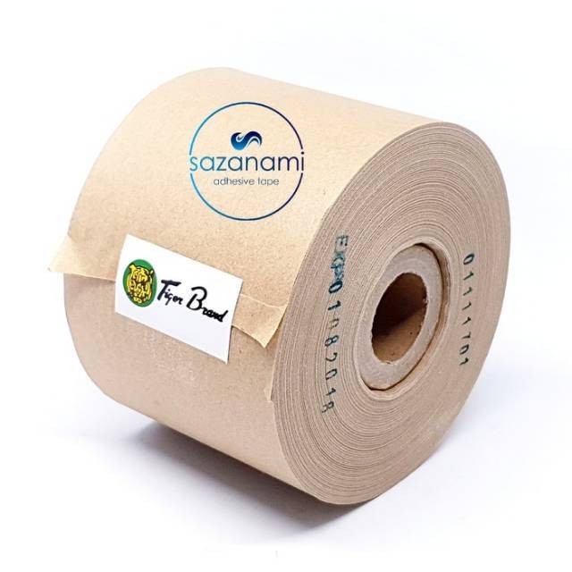 

Lakban Air 3" Inch x 100M Gummed Tape Tiger Craft Paper Kraft Tape
