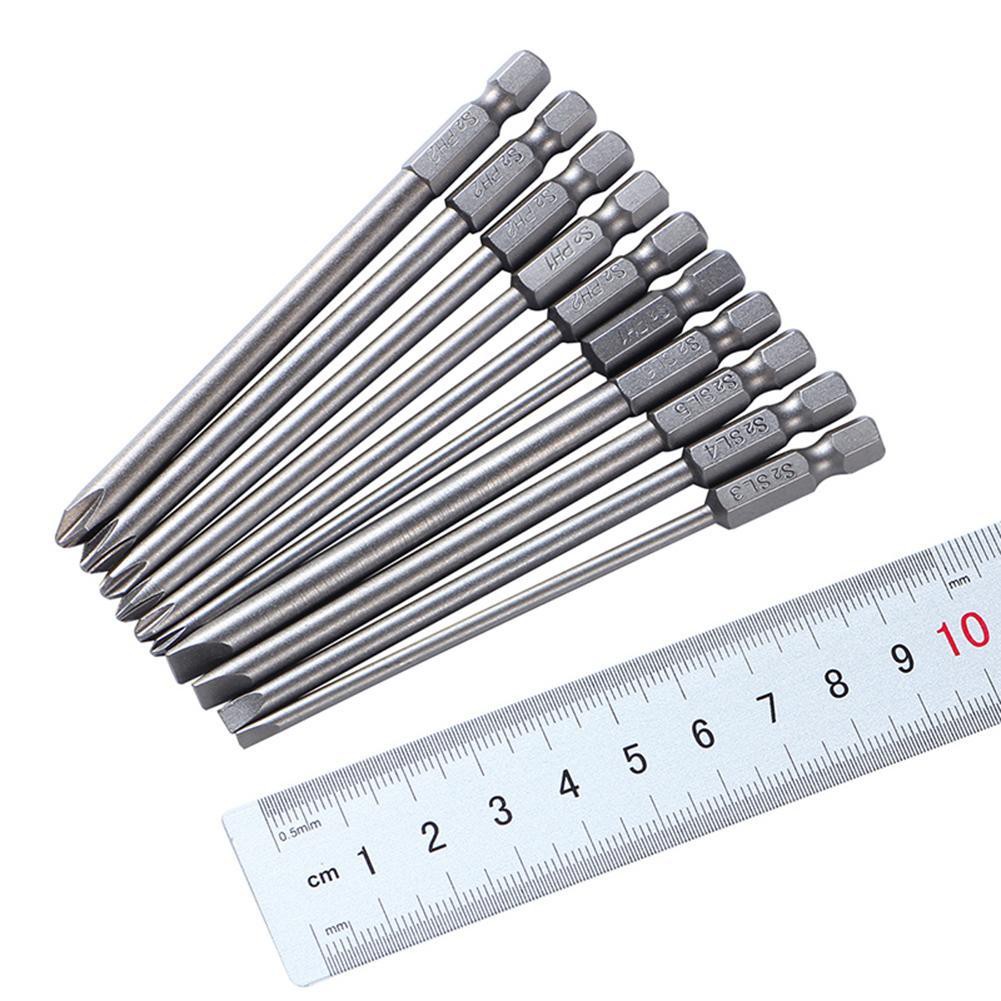 10pcs/set 100mm Alloy Steel S2 Slotted Phillips Screwd Bits Batches Astarit.id♫♬