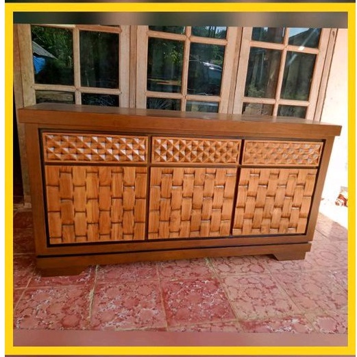 PROMO✓JEPARA ART MEBEL BUFET TV MINIMALIS KOMBINASI GEDEK JEPARA FURNITURE