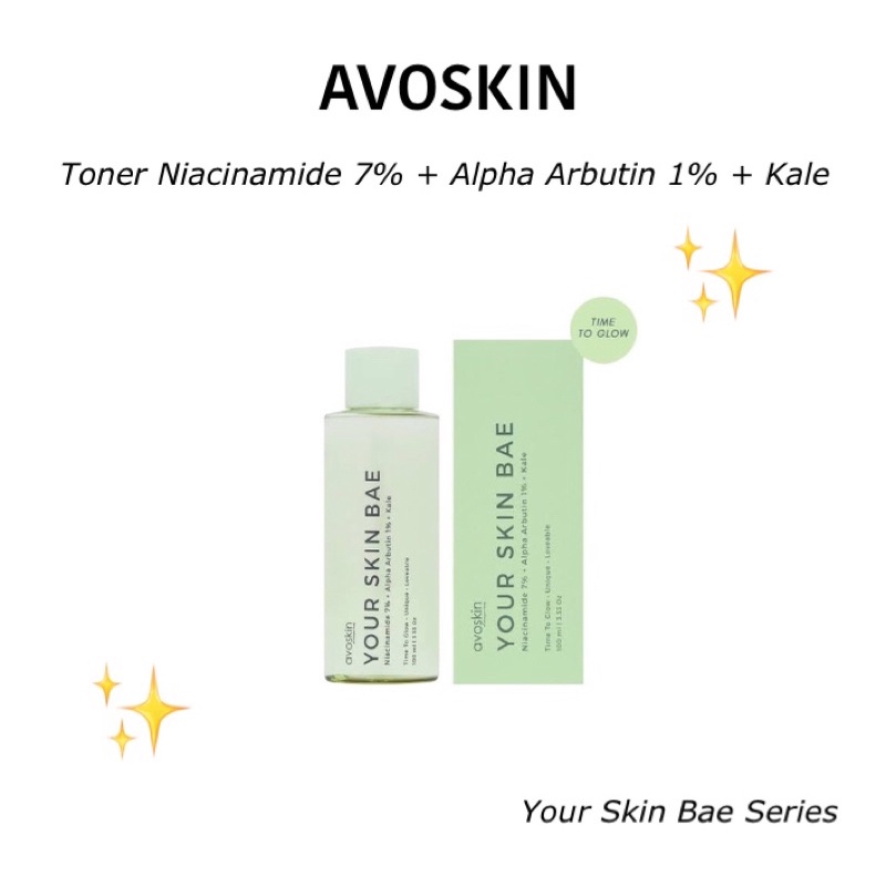 Avoskin Your Skin Bae Toner Niacinmide 7% + Alpha Arbutin 1% + Kale 100 ml
