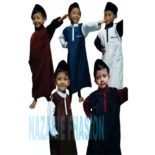 jubah gamis anak laki laki kombinasi/gamis terbaru anak 2-13 thn