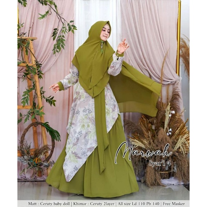 Ayufo02 SYAR'I MARWAH 4/GAMIS PESTA/GAMIS ELEGAN