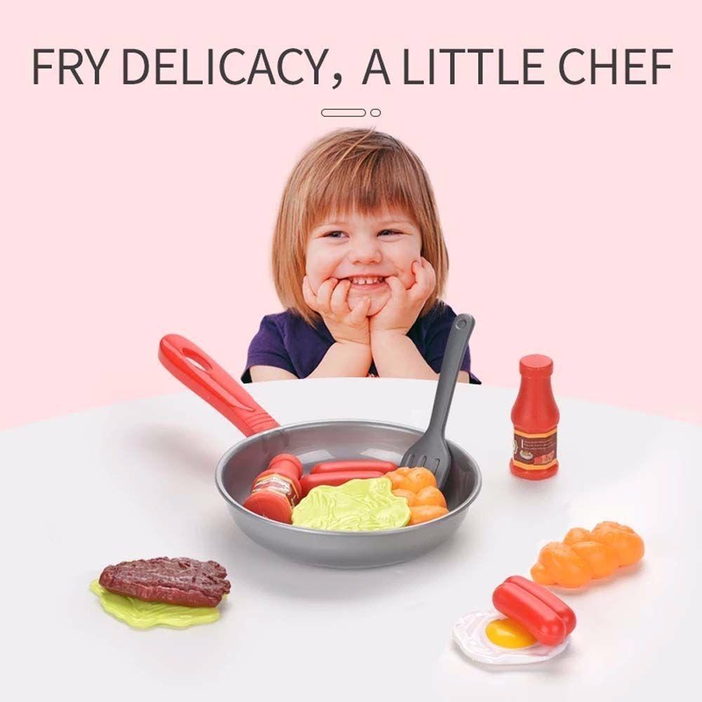 Needway Play Kitchen Toy Set Hot Dog Roti Memasak Bermain Steak Anak Dapur Mainan Simulasi Peralatan Masak Simulasi Makanan