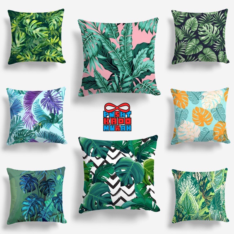 [NEW] Bantal Sofa Motif Daun / Leaves 40x40 cm - Pusat Kado Murah