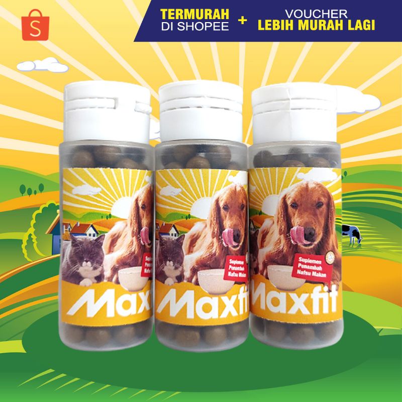 MAXFIT - Obat Penambah Nafsu Makan Kucing Anjing Vitamin Penambah Daya Tahan Tubuh Antivirus Vitamin Anti Penyakit Kucing Anjing