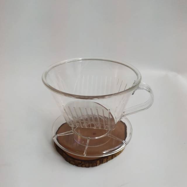 V60 02 Flat Bottom Pour Over Acrylic Plastik Dripper 2-4cups