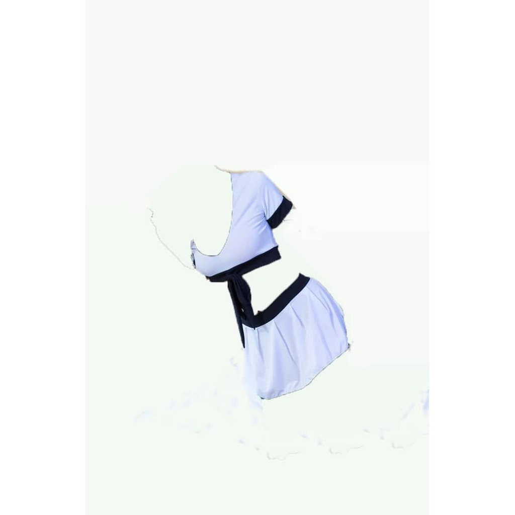 Lingerie Kostum Seksi Cosplay SMA High School Baju Tidur set A210 - Putih, FREE