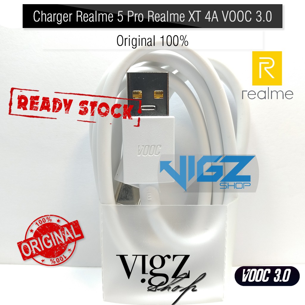 Charger Realme 5 Pro Realme XT 4A VOOC 3.0 USB Type C Original 100%