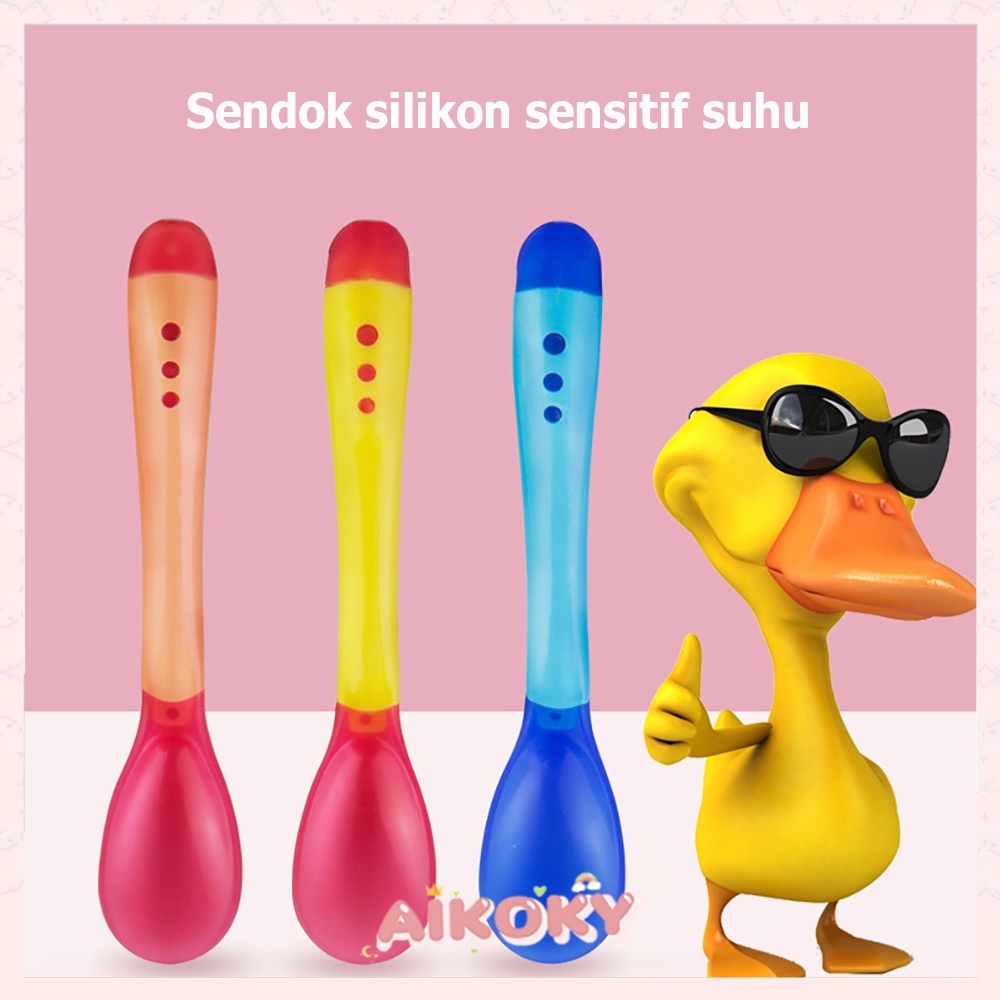 AIKOKY Sendok makan bayi/Sendok silikon makan anak set