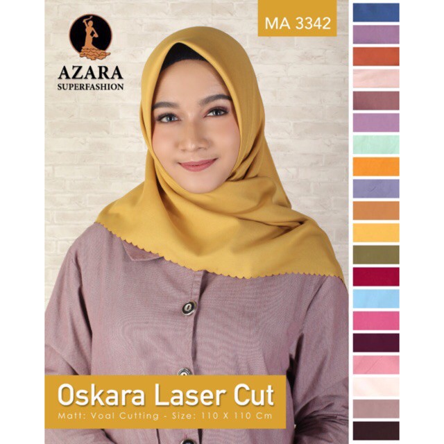 AZARA HIJAB SEGI EMPAT OSKARA LASERCUT JILBAB POLOS KERUDUNG SEGIEMPAT
