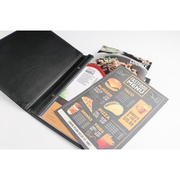 

Diskon COVER MENU POLOS BAHAN KULIT COKLAT & HITAM PREMIUM ARTIFICIAL LEATHER Diskon
