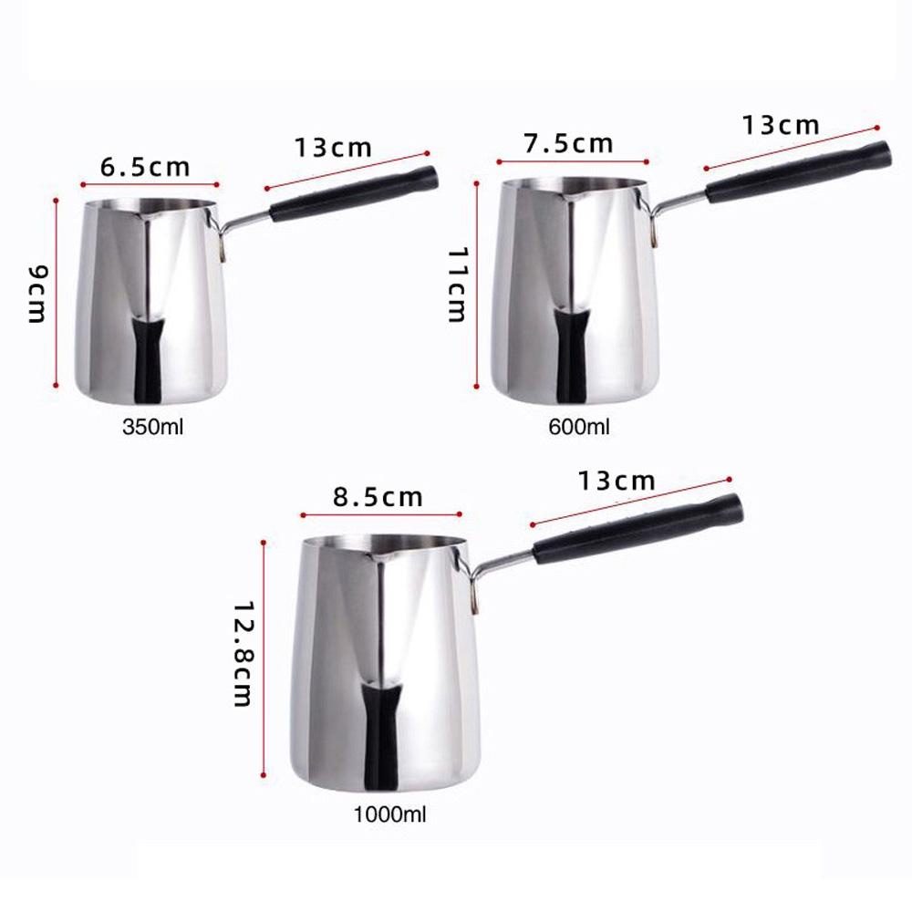 [Elegan] Wax Melting Pot Stainless Steel Gagang Panjang Tarik Bunga Susu Kopi Toroid Pitcher