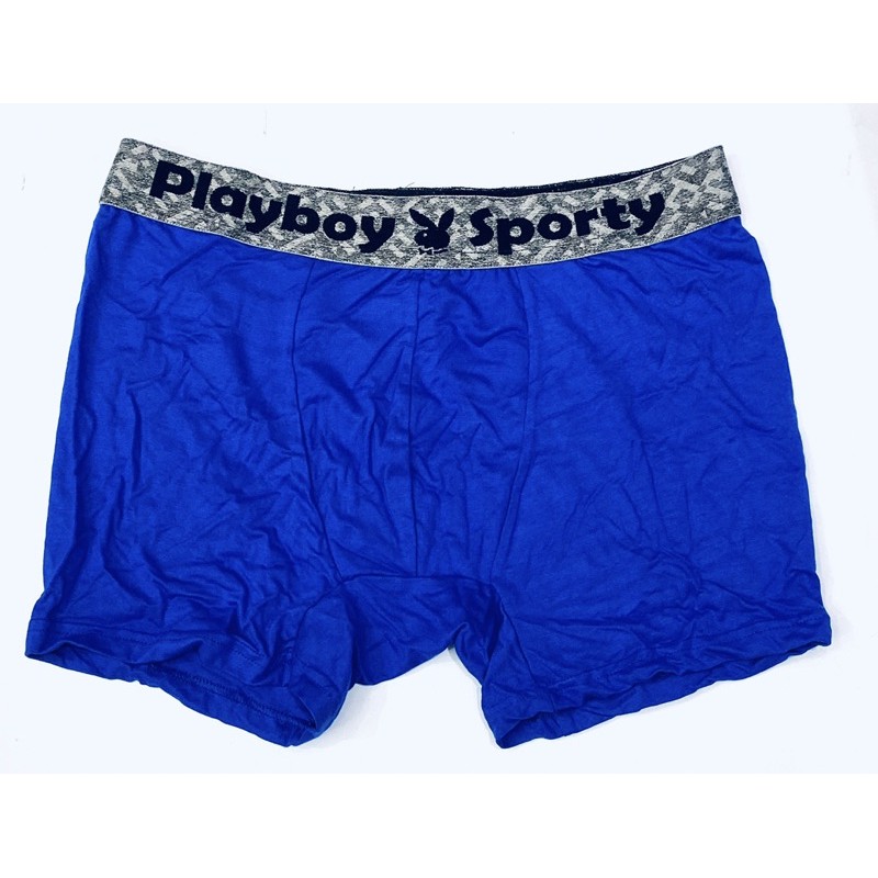 CD | Celana Dalam Boxer Pria PLAYBOY Sporty BXR03-001 Bahan Katun Lembut isi 3pcs