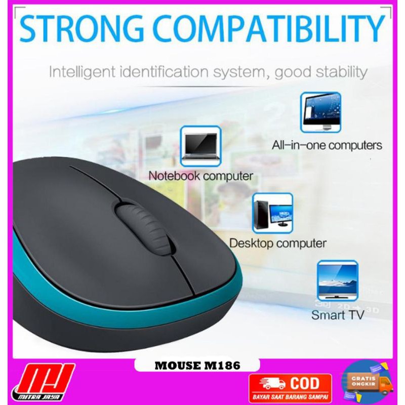 Mouse Wireless Optical Home Travel M186A