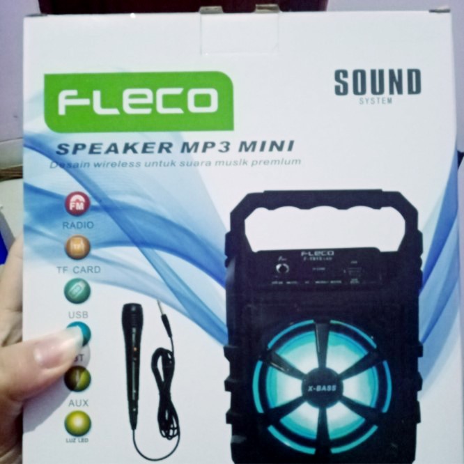 Speaker Fleco F-1915 Bluetooth Free Microphone MP3 FM USB