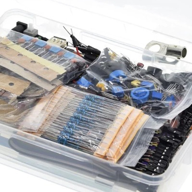 Btsg New Komponen Elektronik Basic Super Kit Dengan Resistor Kapasitor Buzzer LED