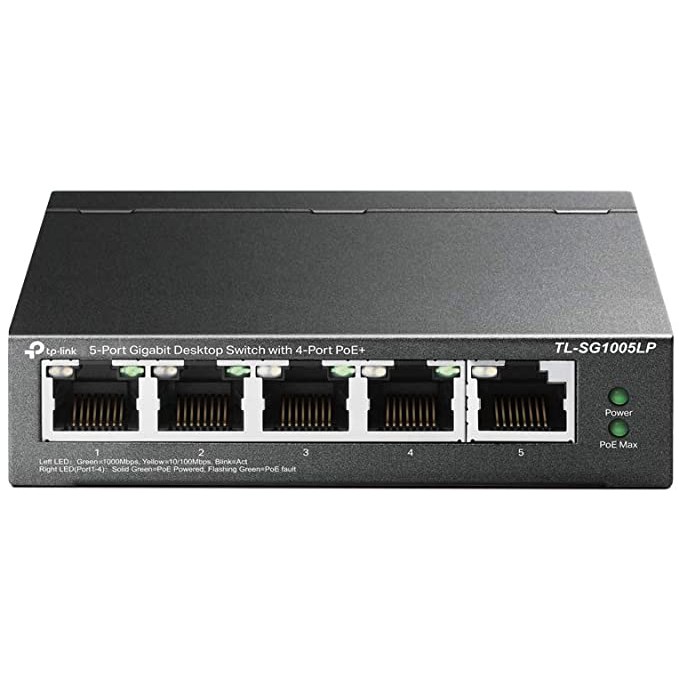 TPLINK TL-SG1005LP - 5-Port Gigabit Desktop Switch with 4-Port PoE+ TP-Link