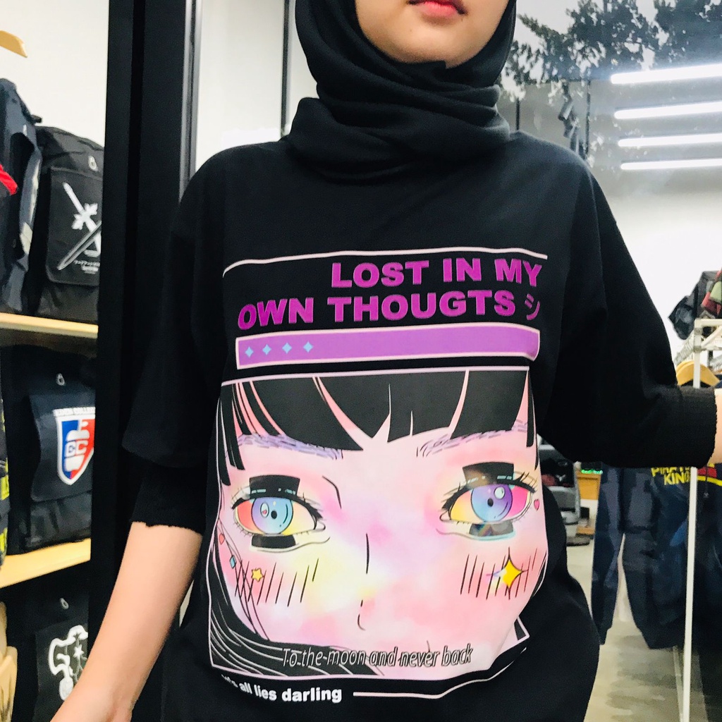 Tshirt Girl Trapped in Thoughts Premum Unisex