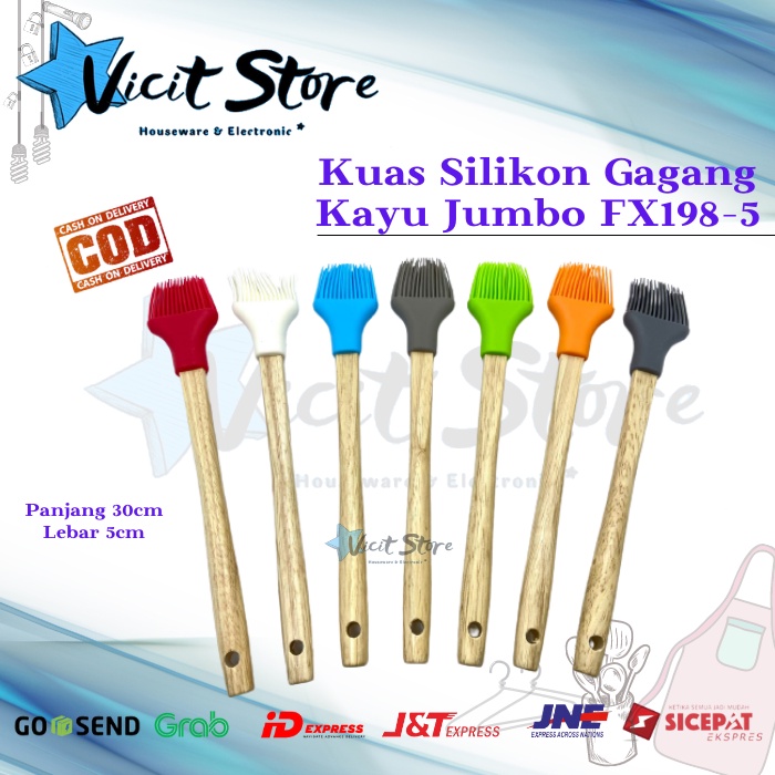 Kuas Silikon Gagang Kayu Jumbo FX 198-5